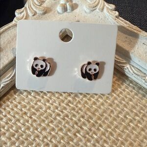 Tiny Panda Post Earrings